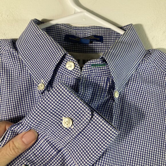 Mens Vintage Tommy Hilfiger Gingham Button Shirt Blue White 15 1/2-35 Cotton - Picture 4 of 10